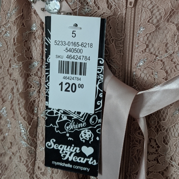 NWT Pink Lace Mermaid Dress/Gown - Picture 6 of 7